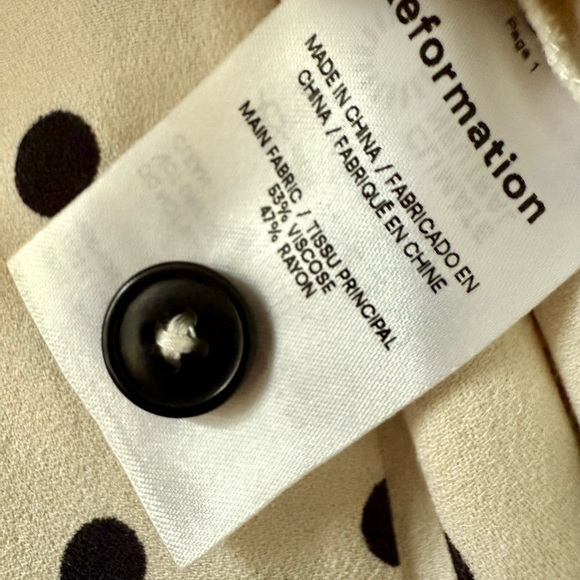 ✨ REFORMATION Ember Polka-Dot Two-Piece Crepe Co-Ord Set – Size 6 ✨ - Picture 5 of 5